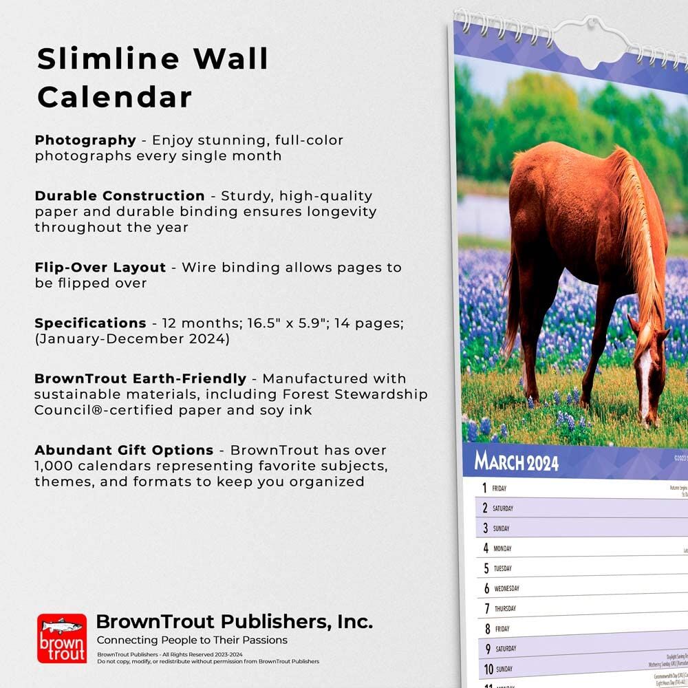 Brown Trout Publisher 2024 Horse Lovers Horse Lovers, 6.75-In x 16.5-In