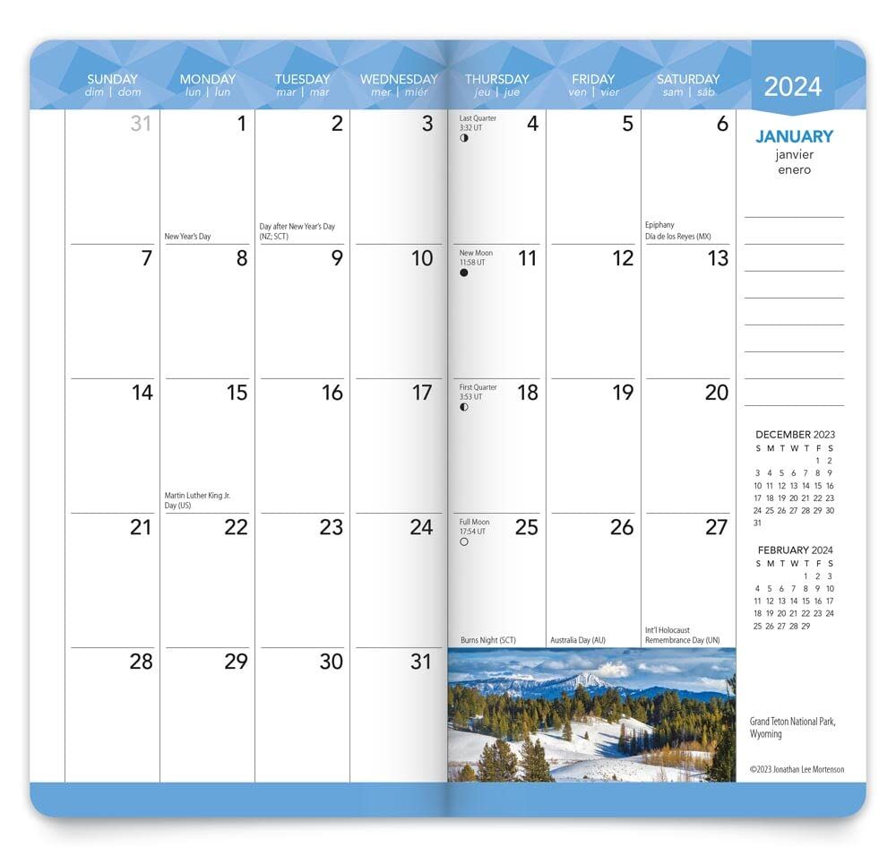 Brown Trout Publisher 2024-2025 America Monthly Pocket Planner Calendar, 3.5-In x 6.5-In