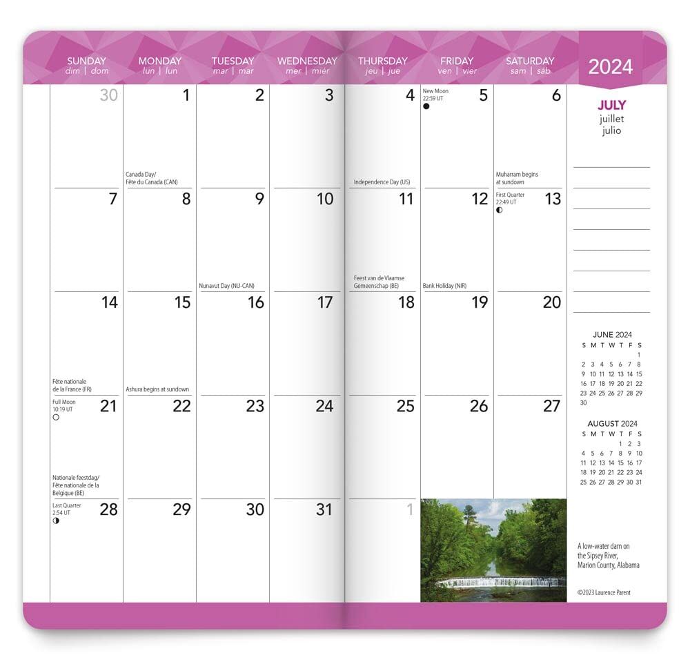 Brown Trout Publisher 2024-2025 America Monthly Pocket Planner Calendar, 3.5-In x 6.5-In