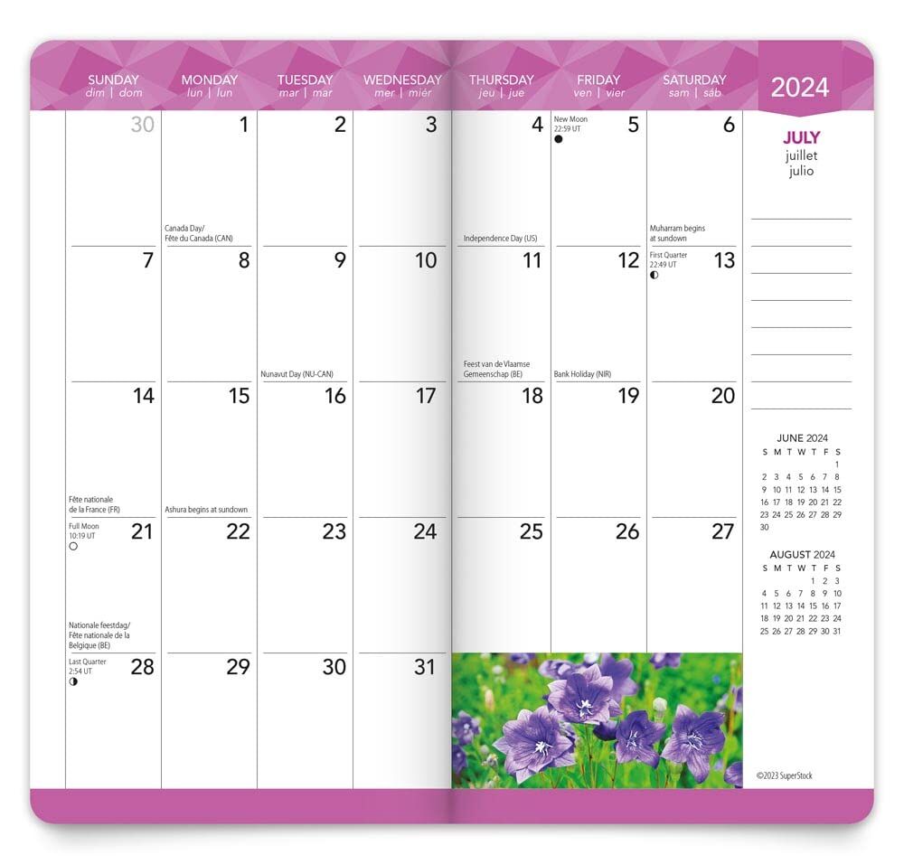 Brown Trout Publisher 2024-2025 In the Garden Monthly Pocket Planner Calendar, 3.5-In x 6.5-In