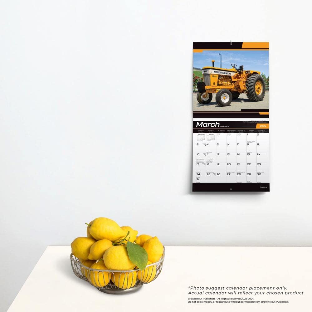 Brown Trout Publisher 2024 Tractors Monthly Mini Wall Calendar, 7-In x 14-In