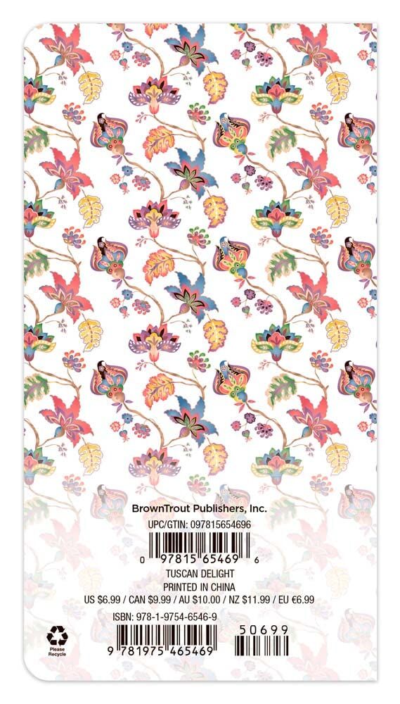 Brown Trout Publisher 2024-2025 Tuscan Delight Monthly Pocket Planner Calendar, 3.5-In x 6.5-In