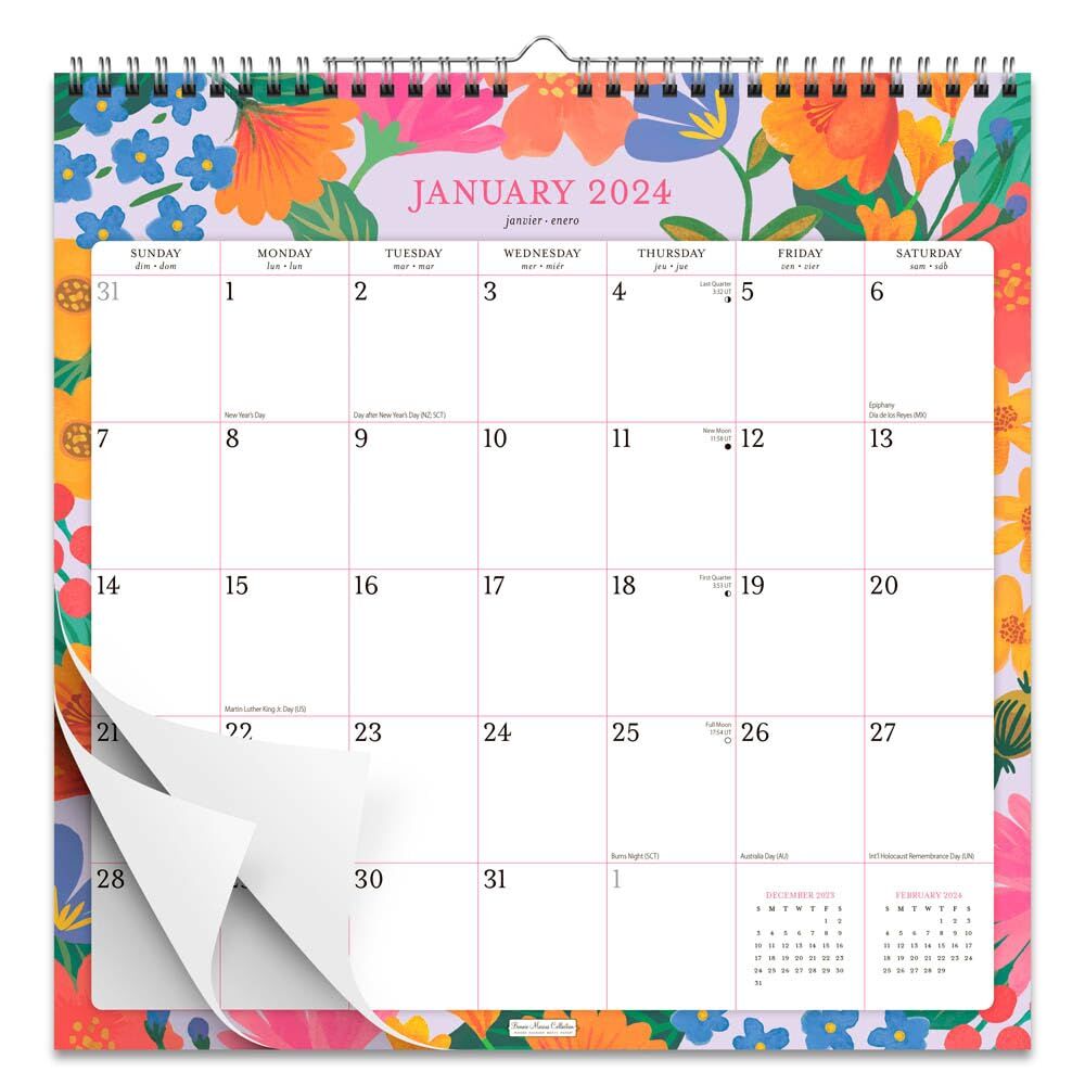 Brown Trout Publisher 2024 Bonnie Marcus Monthly Square Wire-O Calendar, 12-In x 12-In