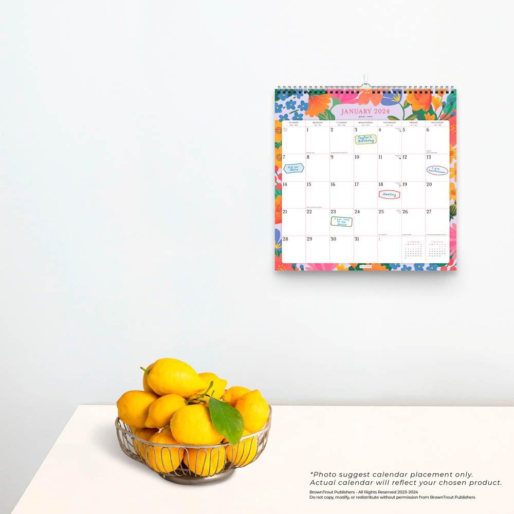 Brown Trout Publisher 2024 Bonnie Marcus Monthly Square Wire-O Calendar, 12-In x 12-In