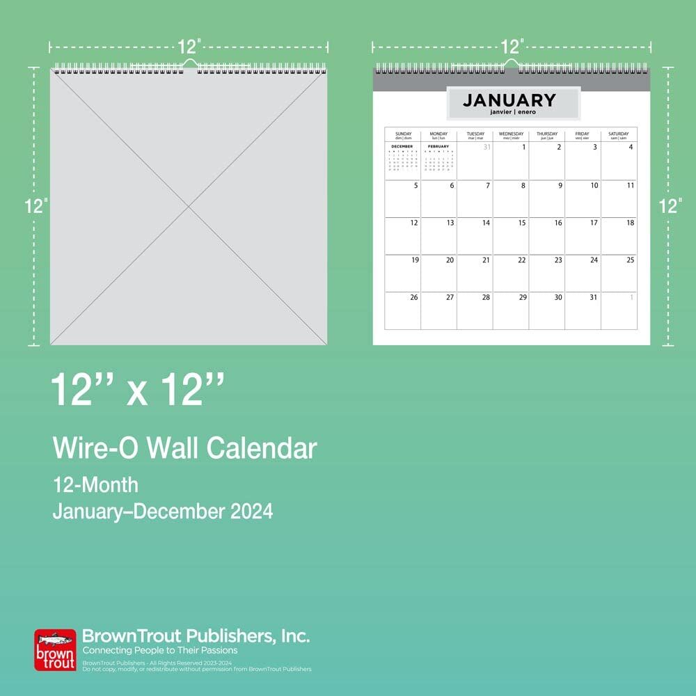 Brown Trout Publisher 2024 Bonnie Marcus Monthly Square Wire-O Calendar, 12-In x 12-In