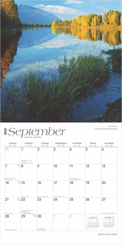 Brown Trout Publisher 2025 Idaho Wild & Scenic Monthly Square Wall Calendar, 12-In x 24-In