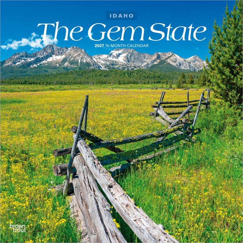 Brown Trout Publishers The Gem State 2027 Monthly Square Wall Calendar, 12 in. x 24 in.