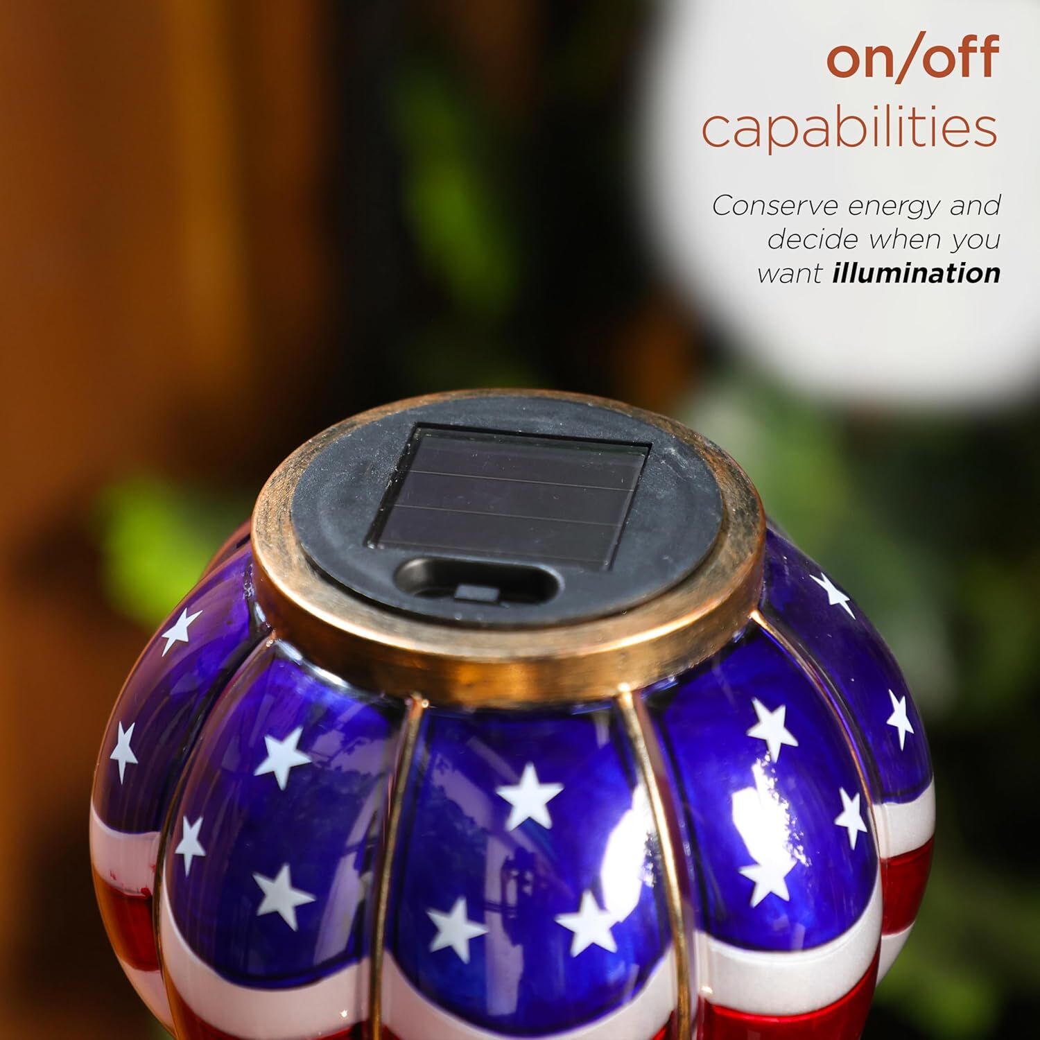 Alpine Patriotic Spinning American Flag Solar Hot Air Balloon Garden Stake, 45-In