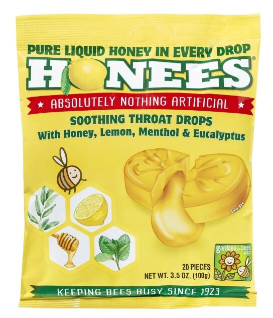Honees Honey Lemon Menthol & Euclyptus Drops, 3.5-Oz