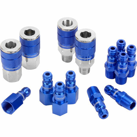 ColorConnex Type C 14-Piece NPT Coupler and Plug Kit - 1/4"