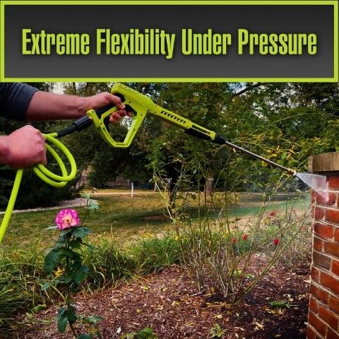 Flexzilla Pressure Washer Hose With M22 Fittings, 3100 PSI, 1/4 in. x 25 ft.