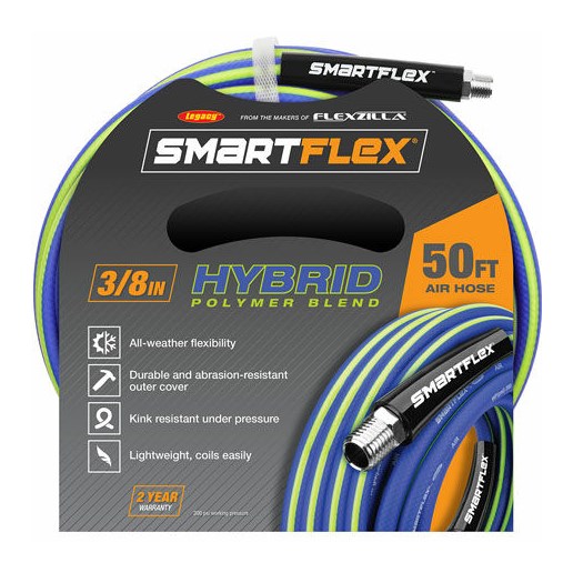 Legacy SmartFlex 1/4" MNPT Fittings Air Hose - 3/8" x 50'