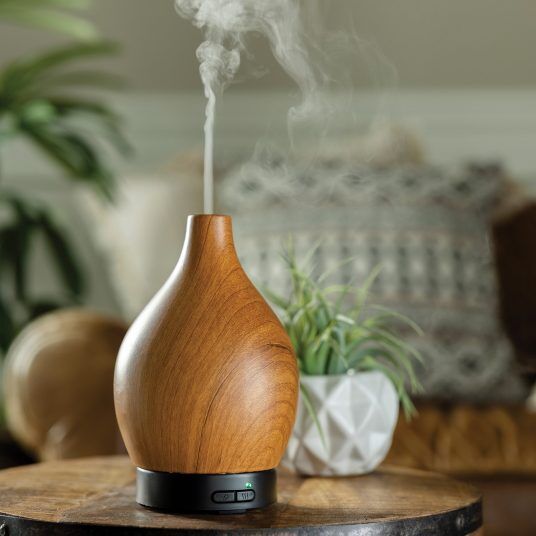 Candle Warmers Woodgrain Vase Medium Ultra Sonic Diffuser