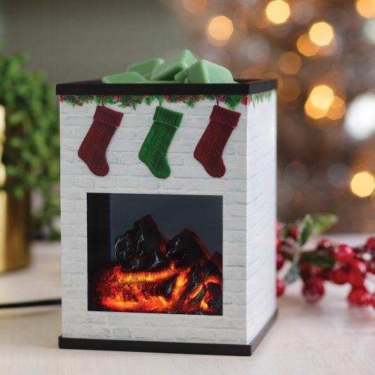 Candle Warmers Holiday Fireplace Illumination Fragrance Warmer
