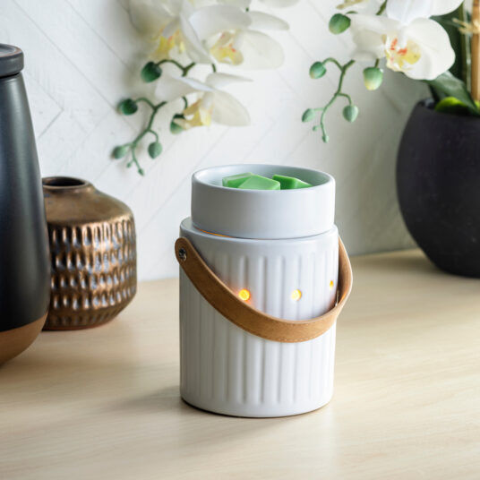 Candle Warmers Leather Handle Illumination Fragrance Warmer