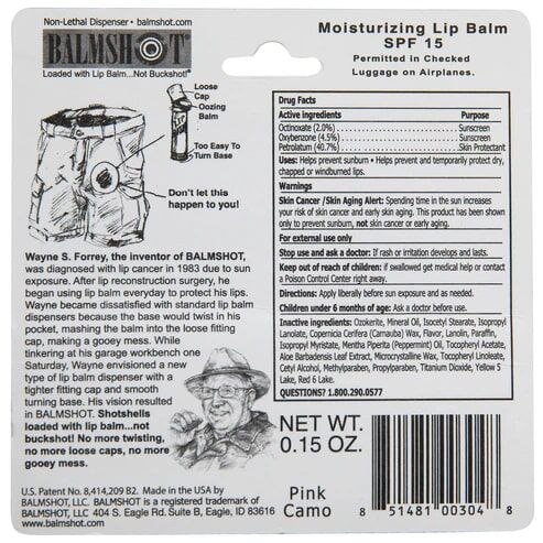 Balmshot Pink Camo Vanilla Mint Lip Balm