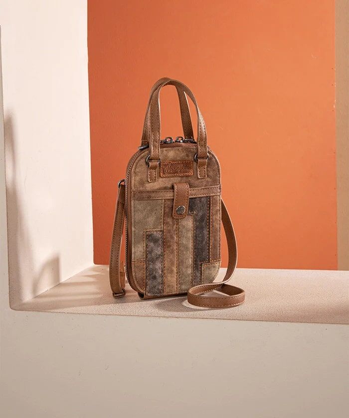 Montana West Wrangler Denim Textured Phone Purse