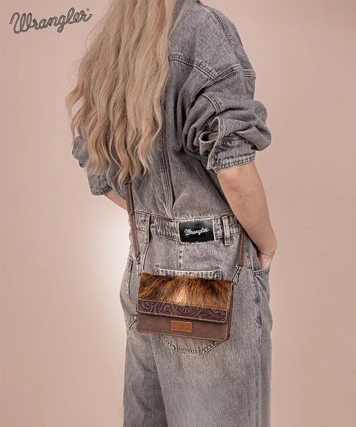 Montana West Wrangler Genuine Hair-On Cowhide Mini Crossbody
