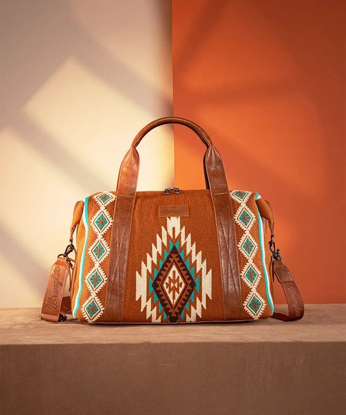 Montana West Wrangler Aztec Knitted Trolley Sleeve Duffle Bag
