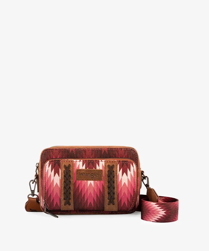 Montana West Wrangler Southwestern Pattern Dual Sided Print Crossbody Purse