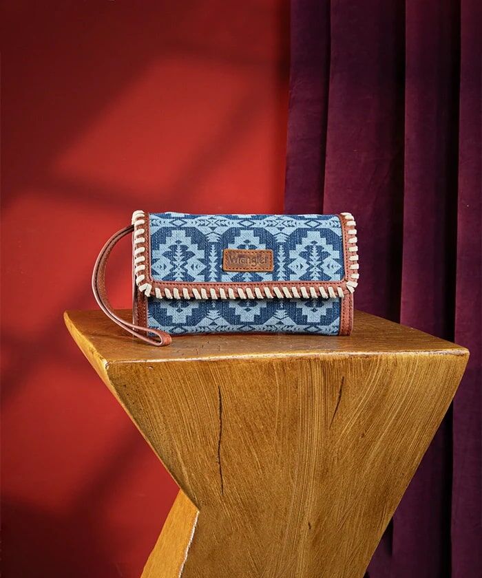 Montana West Wrangler All-Over Aztec Print Convertible Wallet