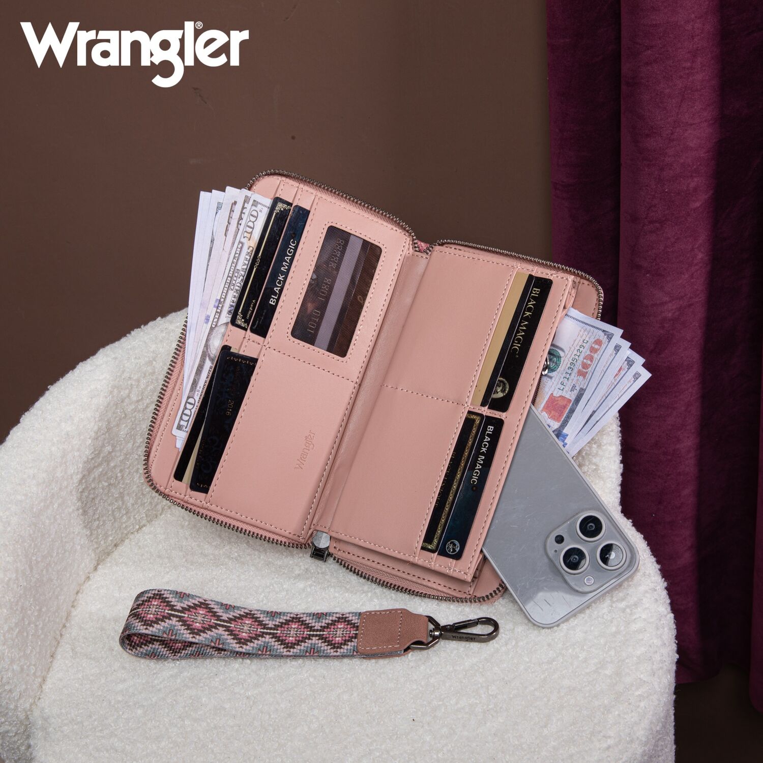 Wrangler Aztec Wristlet Wallet With Strap