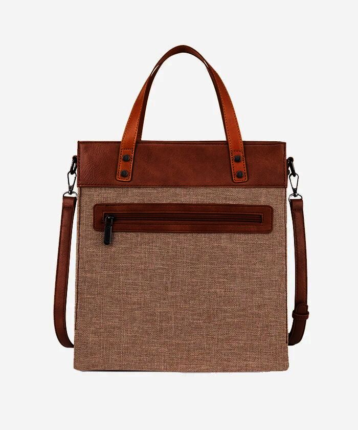 Montana West Women's Wrangler Southwestern Art Print Crossbody Canvas Tote in Aztec