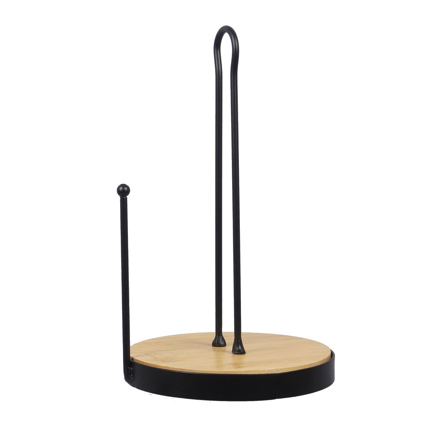 Young's Metal Paper Towel Holder with Bamboo Base