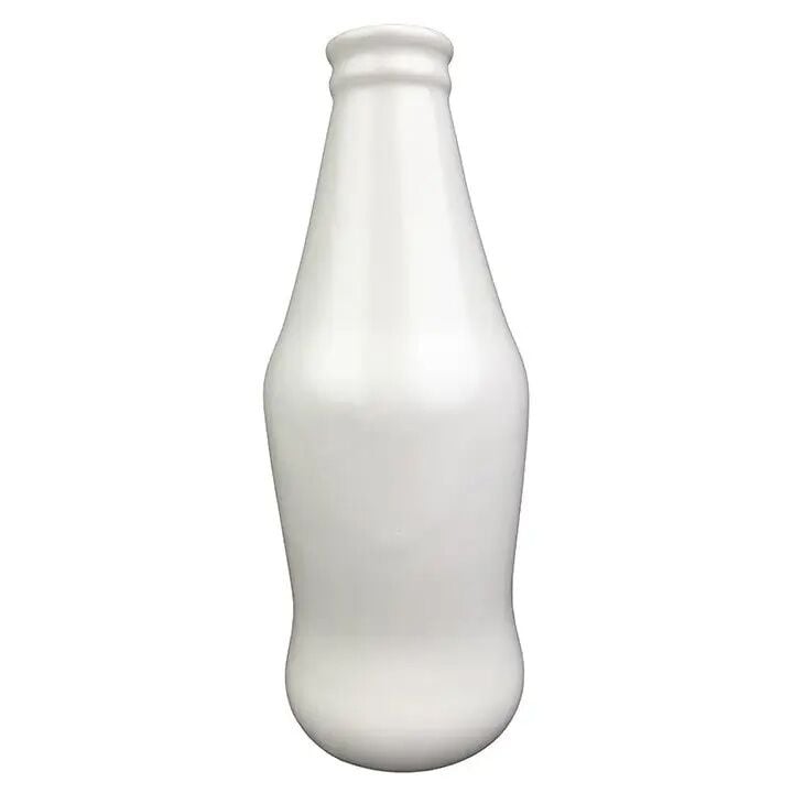 Young's Large Ceramic Matte White Milk Bottle Vase, 9.25 in.