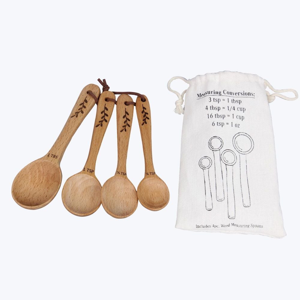 Young's Inc Wood Measuring Spoons Baker Gift Set