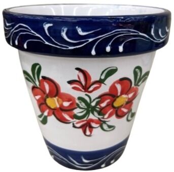 Spanish Ceramic Planter Assorted Colors, 7.75-In