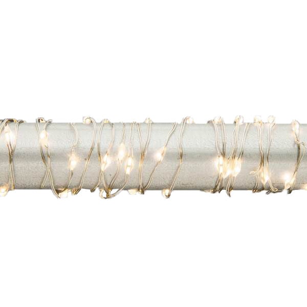 Gerson 20 ft Led Light String - Warm White, Silver Wire