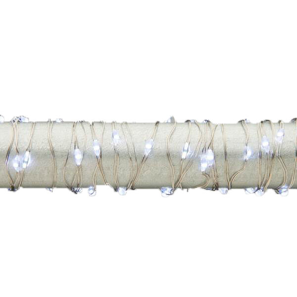 Gerson 20 ft Led Light String - Cool White, Silvere Wire