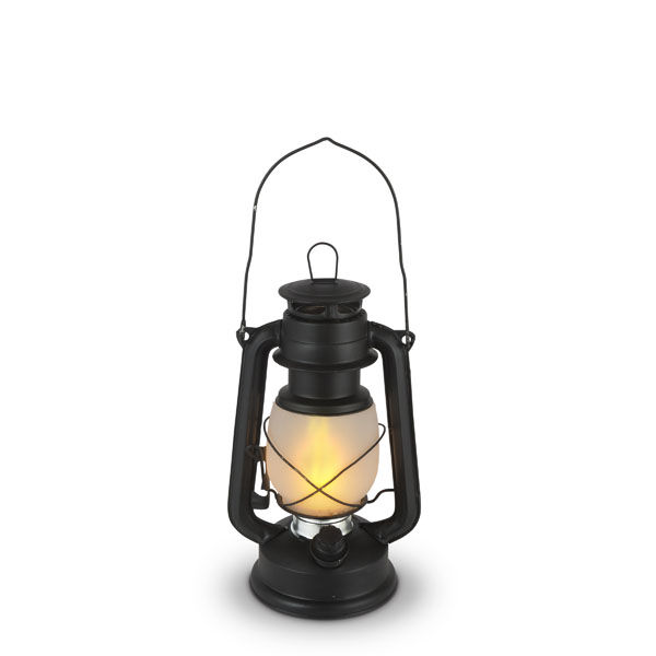 Gerson 9.5 in Fireglow Hurricane Lantern - Matte Black