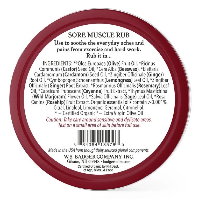Badger Sore Muscle Rub, 0.75-Oz