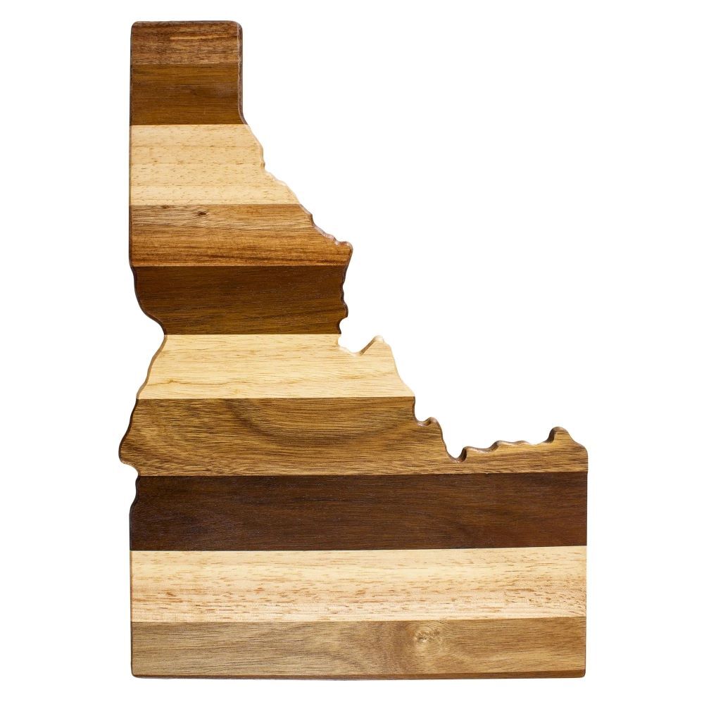 Totally Bamboo Rock & Branch Shiplap Series Idaho State Shaped Wood Serving and Cutting Board