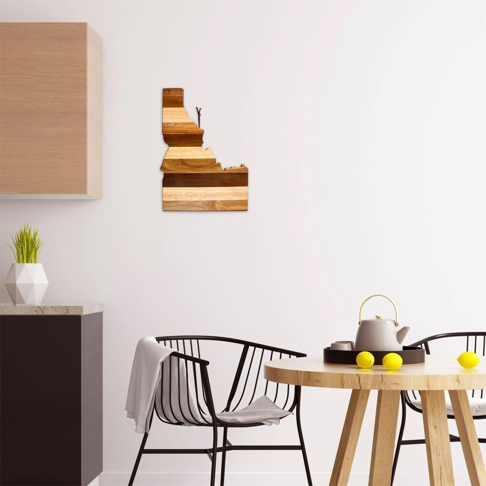 Totally Bamboo Rock & Branch Shiplap Series Idaho State Shaped Wood Serving and Cutting Board