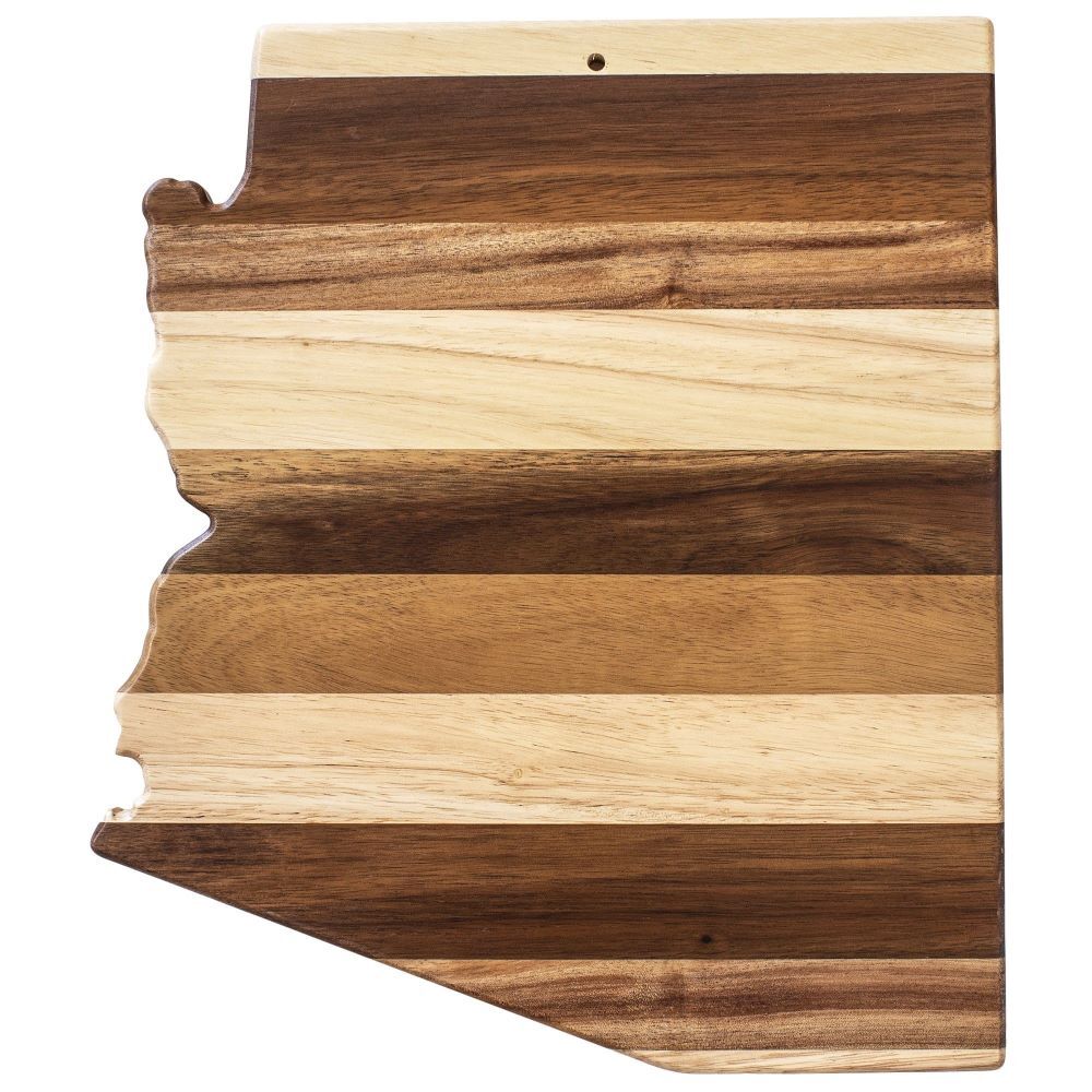 Totally Bamboo Rock & Branch Shiplap Series Arizona State Shaped Wood Serving and Cutting Board
