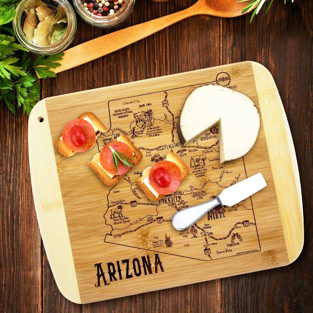 Totally Bamboo A Slice of Life Arizona Serving and Cutting Board, 11-In x 8-3/4-In