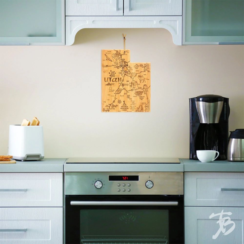 Totally Bamboo Destination Utah State Shaped Bamboo Serving and Cutting Board