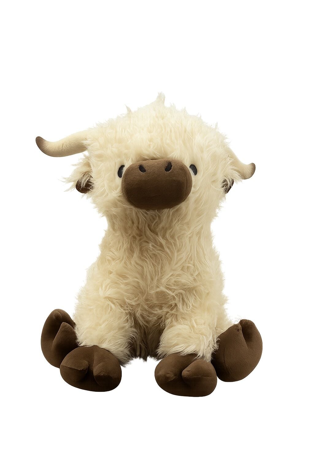 Sutton Home Fashions Large White Highlander Cow Plush Toy, 20 in.