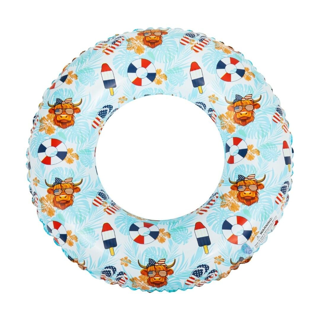 Sutton Home Fashions Highland Cow Inflatable Swim Ring, 22 in.