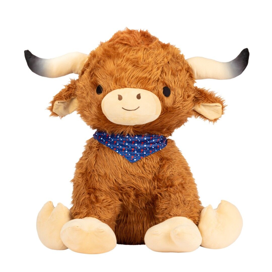 Sutton Home Fashions Oversized Americana Highlander Cow Boy Plush Toy, 36 in.
