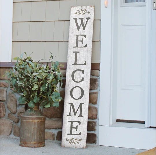 Porch Boards "Welcome" White with Spring Porch Board