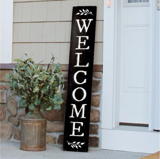 Porch Boards "Welcome" Black Porch Board