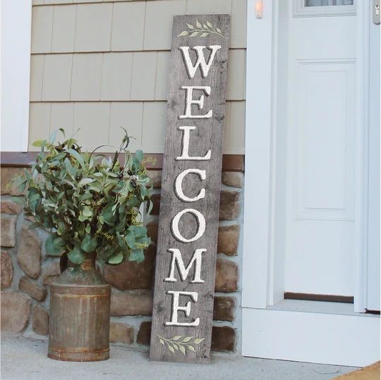 Porch Boards "Welcome" Gray Porch Board