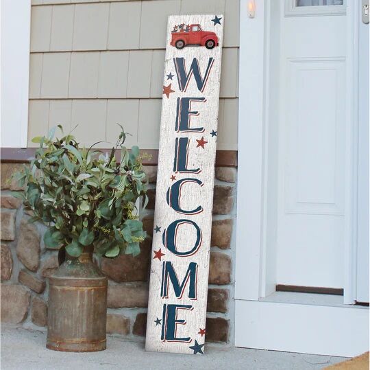 My Word! Patriotic Truck Porch Board