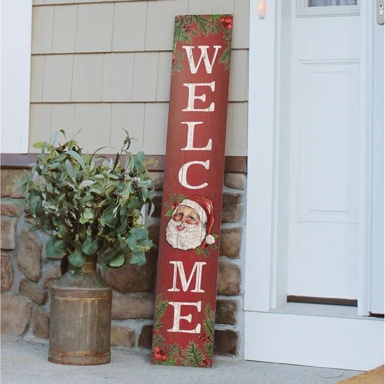 Porch Boards "Welcome" Santa Face Porch Board