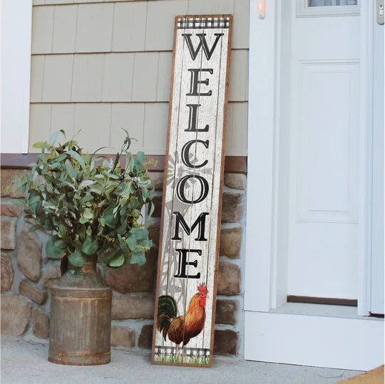 My Word! "Welcome" with Rooster and Windmill Porch Board