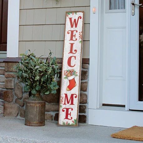 Porch Boards "Welcome" with Stocking Porch Board